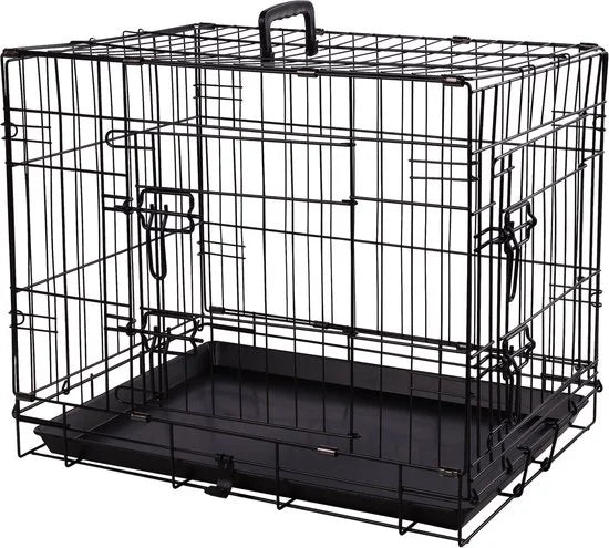 Flamingo Hondenbench S – Opvouwbare Hondenbench Auto – Hondenbench Draadkooi Mezo Zwart – 61x43x50 cm – Ideaal voor Thuis & Onderweg