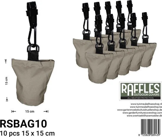 Raffles Covers zandzakjes tegen op- of wegwaaien van uw hoes - Taupe - 10 stuks