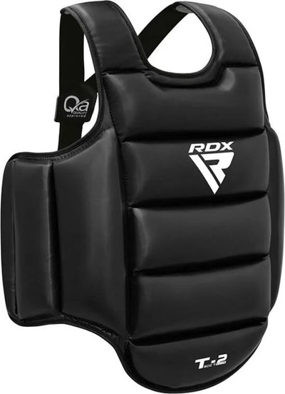 RDX Sports T2 CE Borstbeschermer - Body Protector - Boksen - Kickboksen - Karate - Taekwondo - Omkeerbaar Wit en Zwart - Maat: L/XL