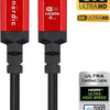 NÖRDIC HDMI-N1017 HDMI Ultra High Speed kabel - Gecertificeerd - 8K 60Hz - 48Gbps - Dynamische HDR eARC ondersteuning - HDMI 2.1 - 1.5m - Rood/Zwart