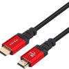 NÖRDIC HDMI-N1017 HDMI Ultra High Speed kabel - Gecertificeerd - 8K 60Hz - 48Gbps - Dynamische HDR eARC ondersteuning - HDMI 2.1 - 1.5m - Rood/Zwart
