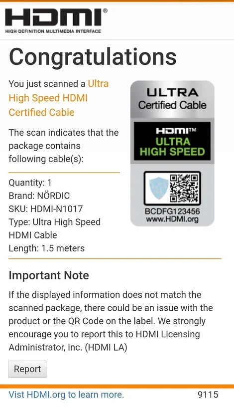NÖRDIC HDMI-N1017 HDMI Ultra High Speed kabel - Gecertificeerd - 8K 60Hz - 48Gbps - Dynamische HDR eARC ondersteuning - HDMI 2.1 - 1.5m - Rood/Zwart