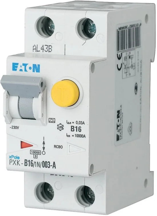 Eaton 236948 Aardlekschakelaar/zekeringautomaat 2-polig B16 A 0.03 A 240 V/AC