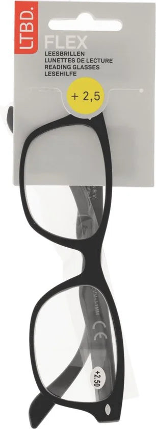 LTBD FLEX leesbril zwart soft touch +2,5 -