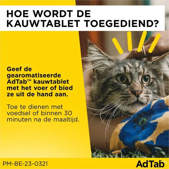 Elanco AdTab Anti Vlooien en Teek - Kauwtabletten - Kat - >2-8 kg - 3st