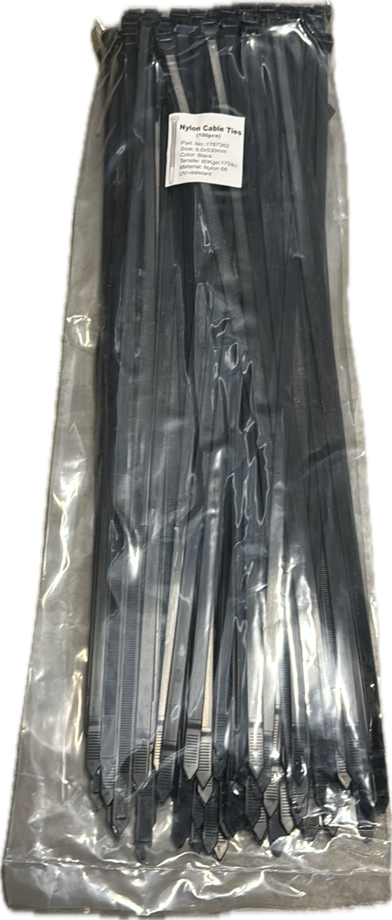 Kabelbinder 9 x 530 mm – 100 Stück, UV-beständiges Nylon | Extra starke Kabelbinder für den Innen- und Außenbereich