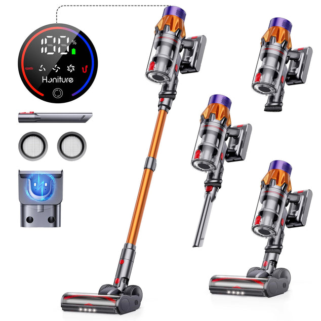 Honiture X7 Akku-Staubsauger – Leistungsstarker Stielstaubsauger mit HEPA-Filter und LED-Beleuchtung | Kabellos und leise