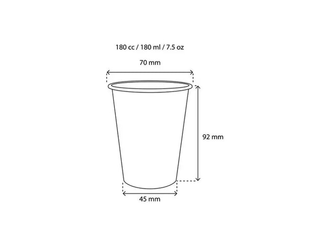 DiscountOffice Bio-Kaffeebecher – 180 ml | Karton | 1000 Stück