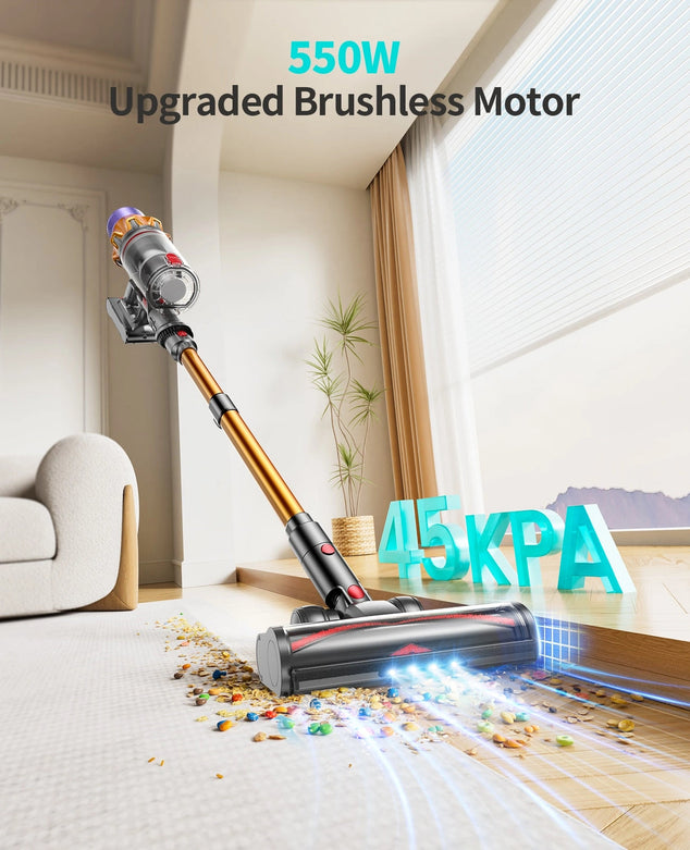Honiture X7 Akku-Staubsauger – Leistungsstarker Stielstaubsauger mit HEPA-Filter und LED-Beleuchtung | Kabellos und leise